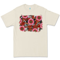Bone valentines day sunflowers leopard cowhide backgrou Premium Tee - RanaPortraitStore