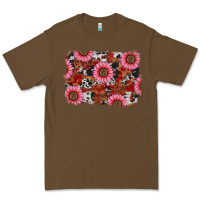 Cacao valentines day sunflowers leopard cowhide backgrou Premium Tee - RanaPortraitStore