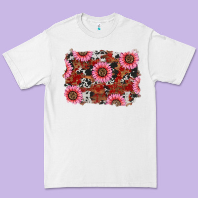 Valentines Day Sunflowers Leopard Cowhide Backgrou Premium Tee Designed By Ranaportraitstore
