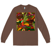 Chestnut mexican food seamless pattern Long Sleeve Tee - BundleAndBundleShop