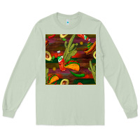 Matcha mexican food seamless pattern Long Sleeve Tee - BundleAndBundleShop