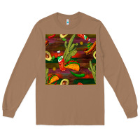 Toasted Coconut mexican food seamless pattern Long Sleeve Tee - BundleAndBundleShop