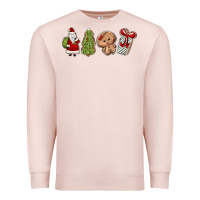Pale Pink christmas milk and cookies Premium Sweatshirt - MaliasSmallBusiness