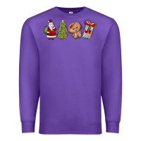Purple christmas milk and cookies Premium Sweatshirt - MaliasSmallBusiness