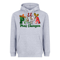 Heather Grey el papa mas chingon Heavyweight Hoodie - MaliasSmallBusiness