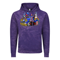 Cloud Purple 4th of July gnomes with truck Vintage Hoodie - CowGirlArtShop