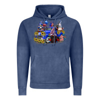 Vintage Denim 4th of July gnomes with truck Vintage Hoodie - CowGirlArtShop
