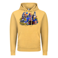 Vintage Mustard 4th of July gnomes with truck Vintage Hoodie - CowGirlArtShop