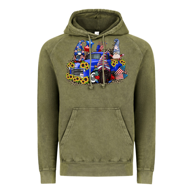 4th Of July Gnomes With Truck Vintage Hoodie by CowGirlArtShop | Teevron