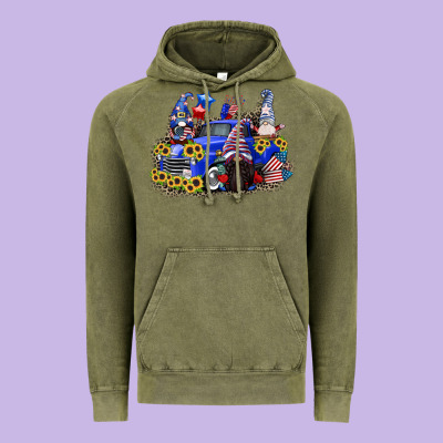4th Of July Gnomes With Truck Vintage Hoodie Designed By Cowgirlartshop