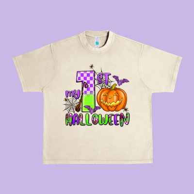 My First Halloween Pumpkin Urban Heavy Tee Designed By Adodesignshop