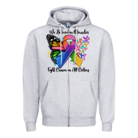 Heather Grey we believe in miracles fight cancer in all colors Zipper Hoodie - MaliasSmallBusiness