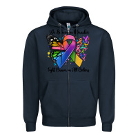 Navy we believe in miracles fight cancer in all colors Zipper Hoodie - MaliasSmallBusiness