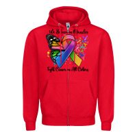 Red we believe in miracles fight cancer in all colors Zipper Hoodie - MaliasSmallBusiness