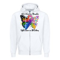 White we believe in miracles fight cancer in all colors Zipper Hoodie - MaliasSmallBusiness
