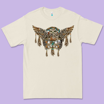 Native Dream Catcher With Owl Premium Tee Designed By Barkaloodesign