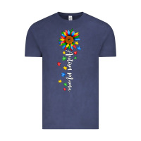 Vintage Denim autism mama sunflower white Vintage Tee - JahusDesignShop