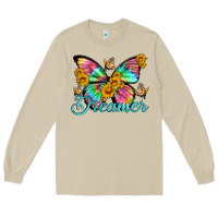 Mushroom dreamer with Butterfly and sunflowers Long Sleeve Tee - Artiststas