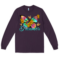 Plum dreamer with Butterfly and sunflowers Long Sleeve Tee - Artiststas
