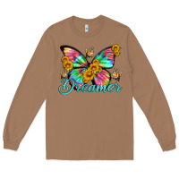 Toasted Coconut dreamer with Butterfly and sunflowers Long Sleeve Tee - Artiststas