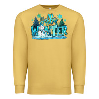 Antique Gold hello winter snowman Premium Sweatshirt - MaliasSmallBusiness