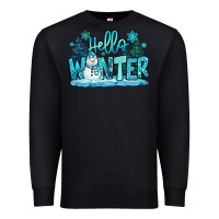 Black hello winter snowman Premium Sweatshirt - MaliasSmallBusiness