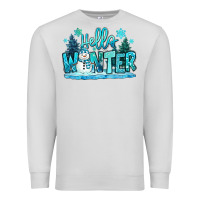 Dove Grey hello winter snowman Premium Sweatshirt - MaliasSmallBusiness