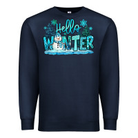 Navy hello winter snowman Premium Sweatshirt - MaliasSmallBusiness