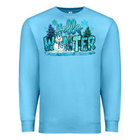 Ocean Blue hello winter snowman Premium Sweatshirt - MaliasSmallBusiness