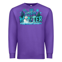 Purple hello winter snowman Premium Sweatshirt - MaliasSmallBusiness