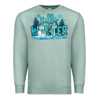 Seafoam hello winter snowman Premium Sweatshirt - MaliasSmallBusiness
