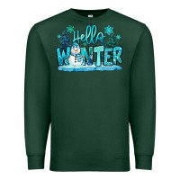 Sports Green hello winter snowman Premium Sweatshirt - MaliasSmallBusiness