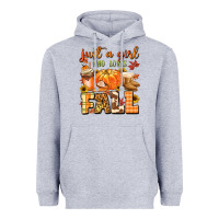 Heather Grey just a girl who loves fall Heavyweight Hoodie - MaliasSmallBusiness