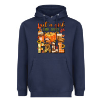 Navy just a girl who loves fall Heavyweight Hoodie - MaliasSmallBusiness