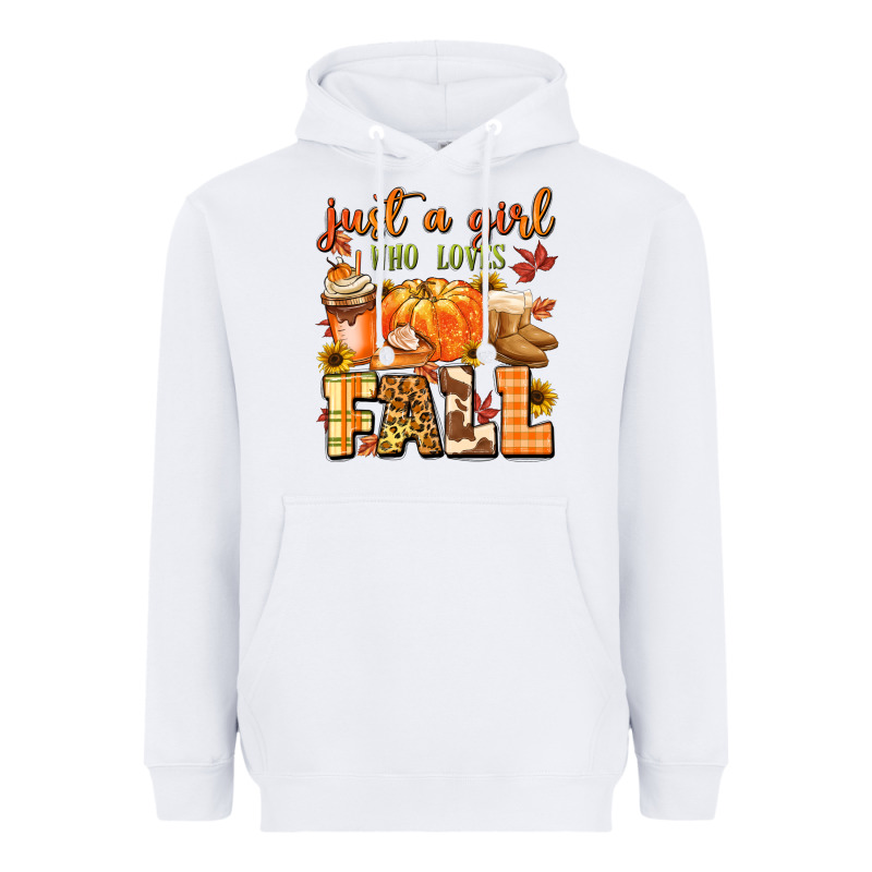 Just A Girl Who Loves Fall Heavyweight Hoodie by MaliasSmallBusiness | Teevron