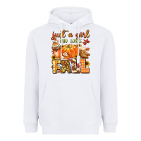 White just a girl who loves fall Heavyweight Hoodie - MaliasSmallBusiness