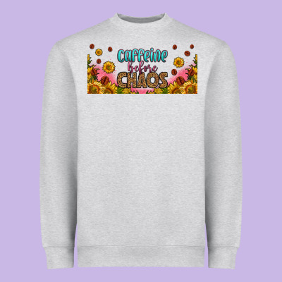 Caffeine Before Chaos 16oz Libbey Cup Heavyweight Sweatshirt Designed By Hra Design Shop