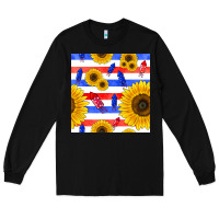 Black patriotic sunflowers Long Sleeve Tee - BundleAndBundleShop