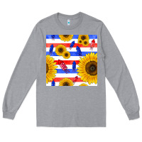 Heather Grey patriotic sunflowers Long Sleeve Tee - BundleAndBundleShop