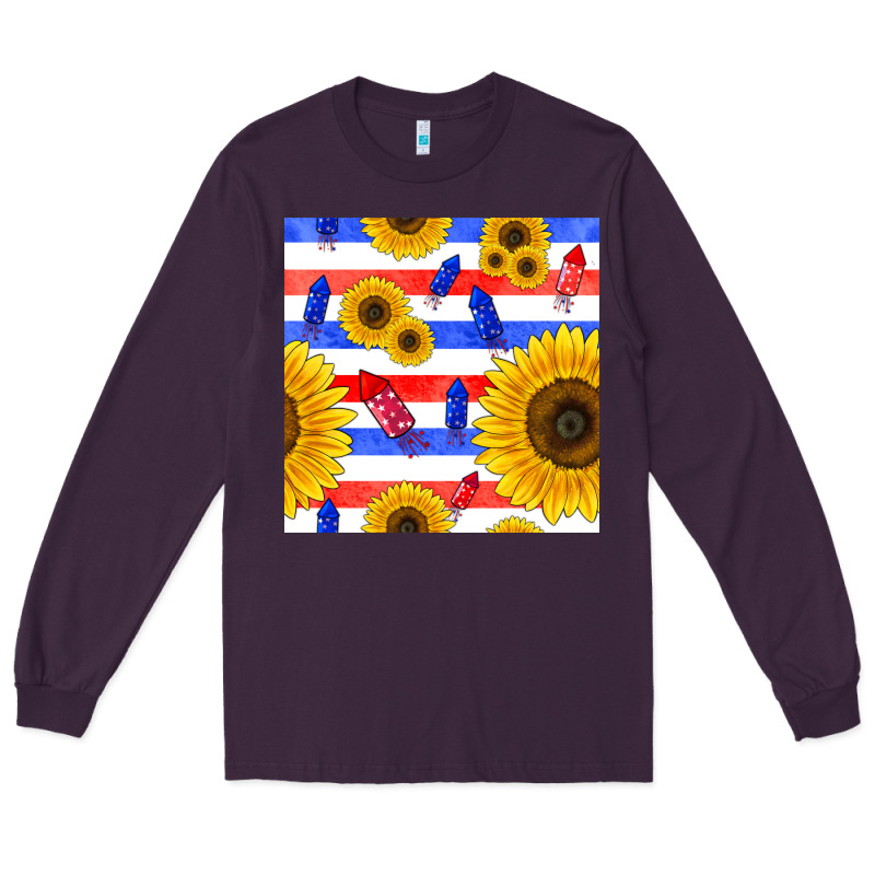 Patriotic Sunflowers Long Sleeve Tee by BundleAndBundleShop | Teevron