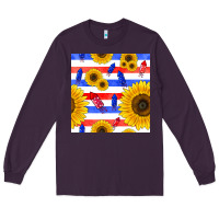 Plum patriotic sunflowers Long Sleeve Tee - BundleAndBundleShop