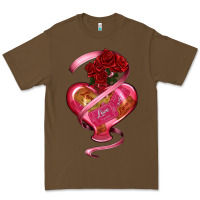 Cacao heart glass vase love tickets with rose Premium Tee - RanaPortraitStore