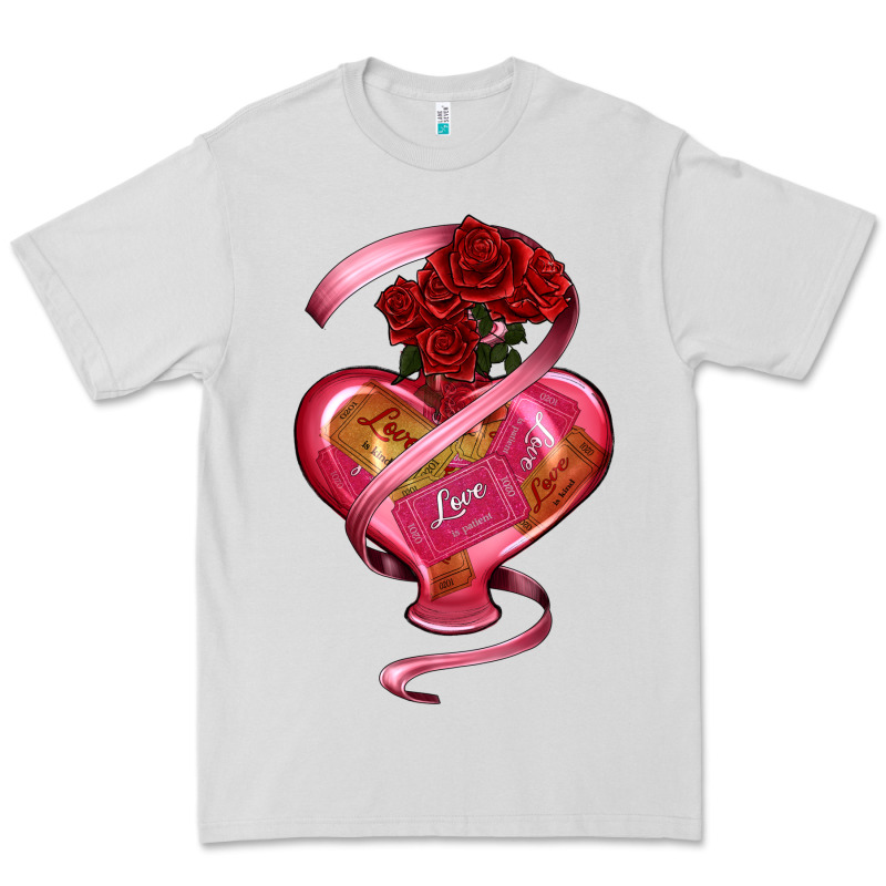 Heart Glass Vase Love Tickets With Rose Premium Tee by RanaPortraitStore | Teevron