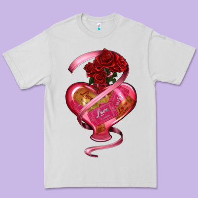 Heart Glass Vase Love Tickets With Rose Premium Tee Designed By Ranaportraitstore