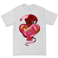Dove Grey heart glass vase love tickets with rose Premium Tee - RanaPortraitStore