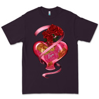 Plum heart glass vase love tickets with rose Premium Tee - RanaPortraitStore