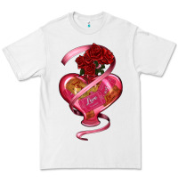 White heart glass vase love tickets with rose Premium Tee - RanaPortraitStore