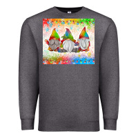 Charcoal Heather christmas lights gnome Premium Sweatshirt - MaliasSmallBusiness