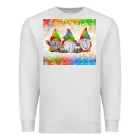 Oatmeal Heather christmas lights gnome Premium Sweatshirt - MaliasSmallBusiness