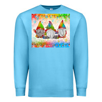 Ocean Blue christmas lights gnome Premium Sweatshirt - MaliasSmallBusiness